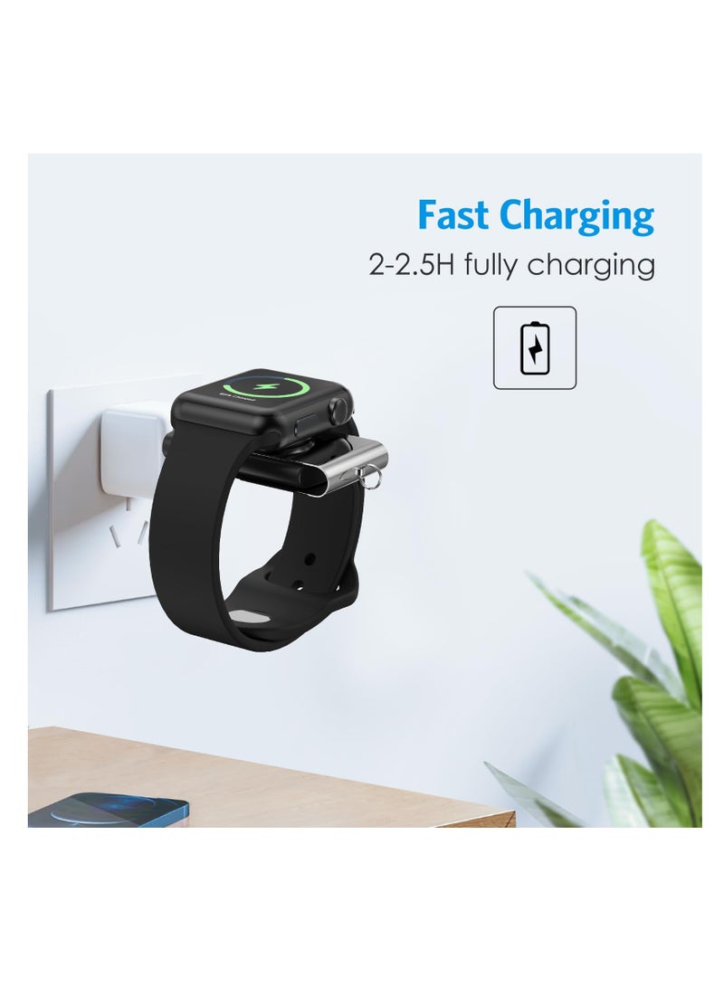 Wireless Charger Fit for Apple Samsung Watch, Portable Magnetic 2 in 1, Wireless Fast Watch Charger Stand, Compatible with Apple Watch Series 8 7 SE 6 5 4 3 2, Samsung Galaxy Watch 5 4 3 2 1