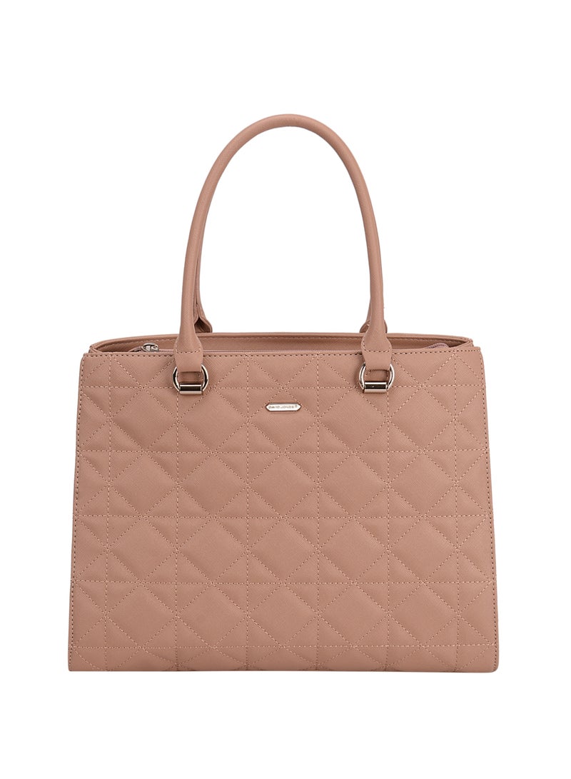 David Jones Women's large handbag tote shopper bag PU genuine leather style multi pocket top handle bags