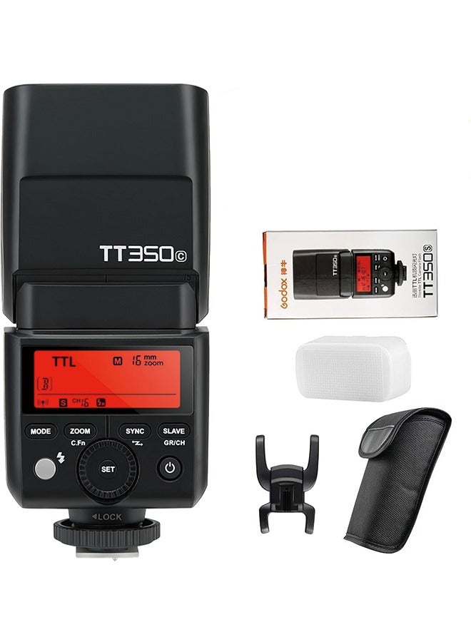Godox TT350C Flash for Canon Camera, 2.4G Wireless Speedlight Canon GN36 1/8000s HSS Speedlite, Mini Thinklite TTL Camera Flash Compatible for Canon Camera