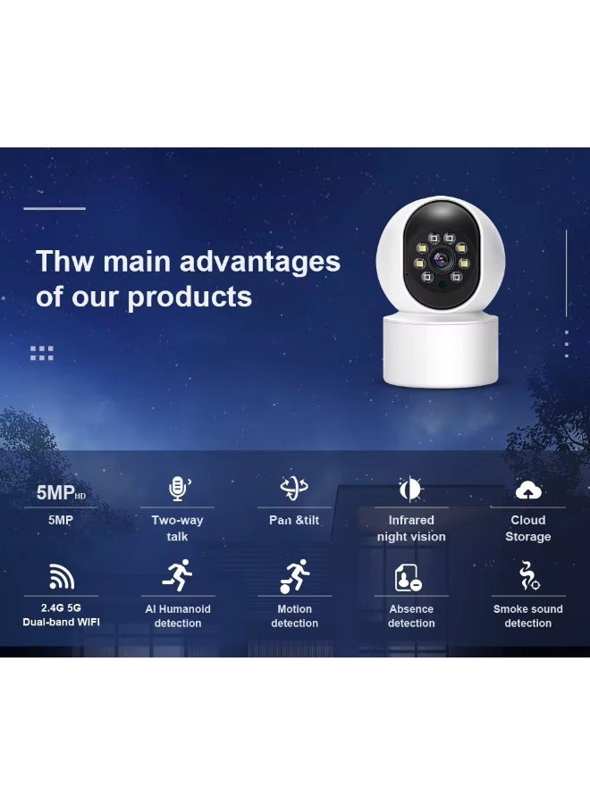 Wireless PTZ Camera Auto Tracking Indoor Home Security Baby Wifi Camera 360 Degree IP CCTV Camera