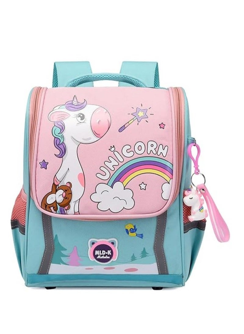 Kids Backpacks Toddler Backpack School Bags for Girls Cartoon Cute Kids Travel Backpack Red Unicorn Backpack