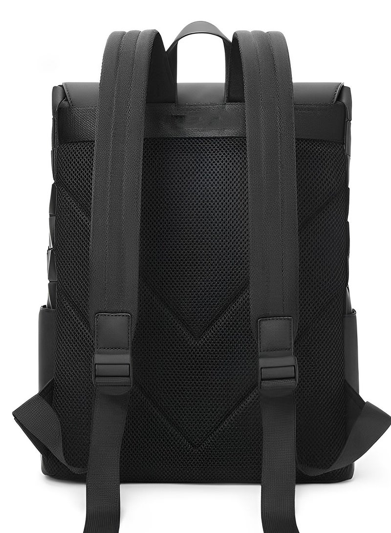 New Geometric Diamond Grid Backpack, Fashionable Large Capacity Shoulder Bag for Students and Commuters, with Laptop Compartment, Trendy Brand Backpack for Men women