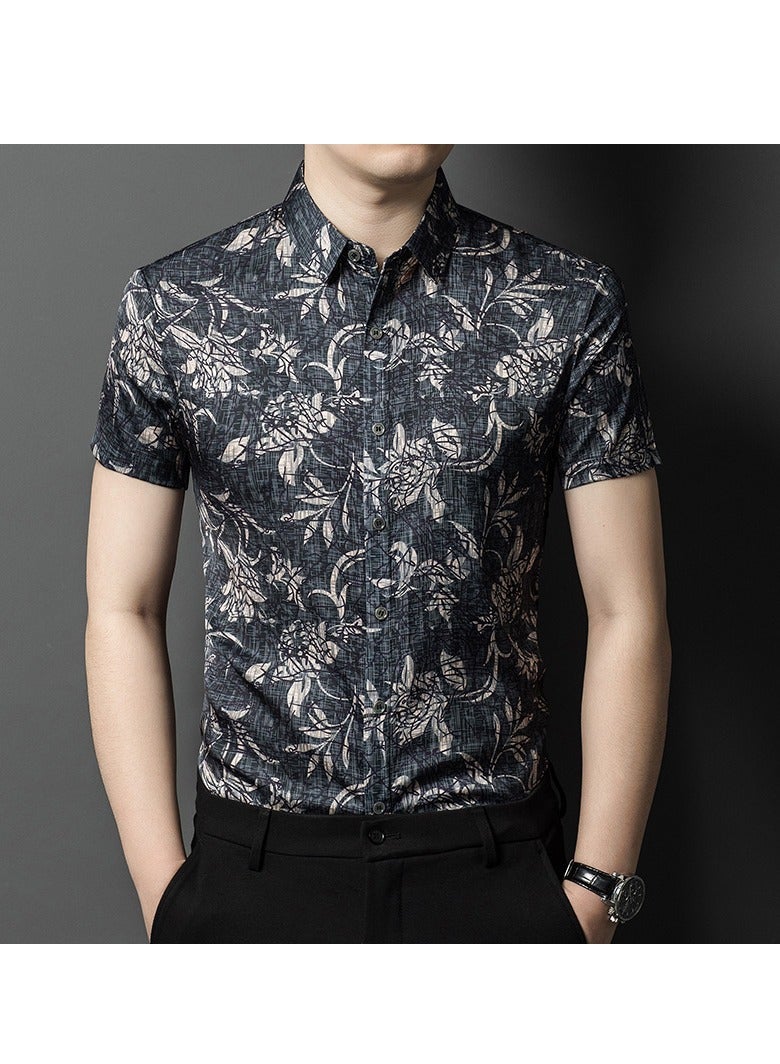 Men's High-End Short Sleeved Casual Shirt, Light Luxury, Cool And Fashionable T-shirt