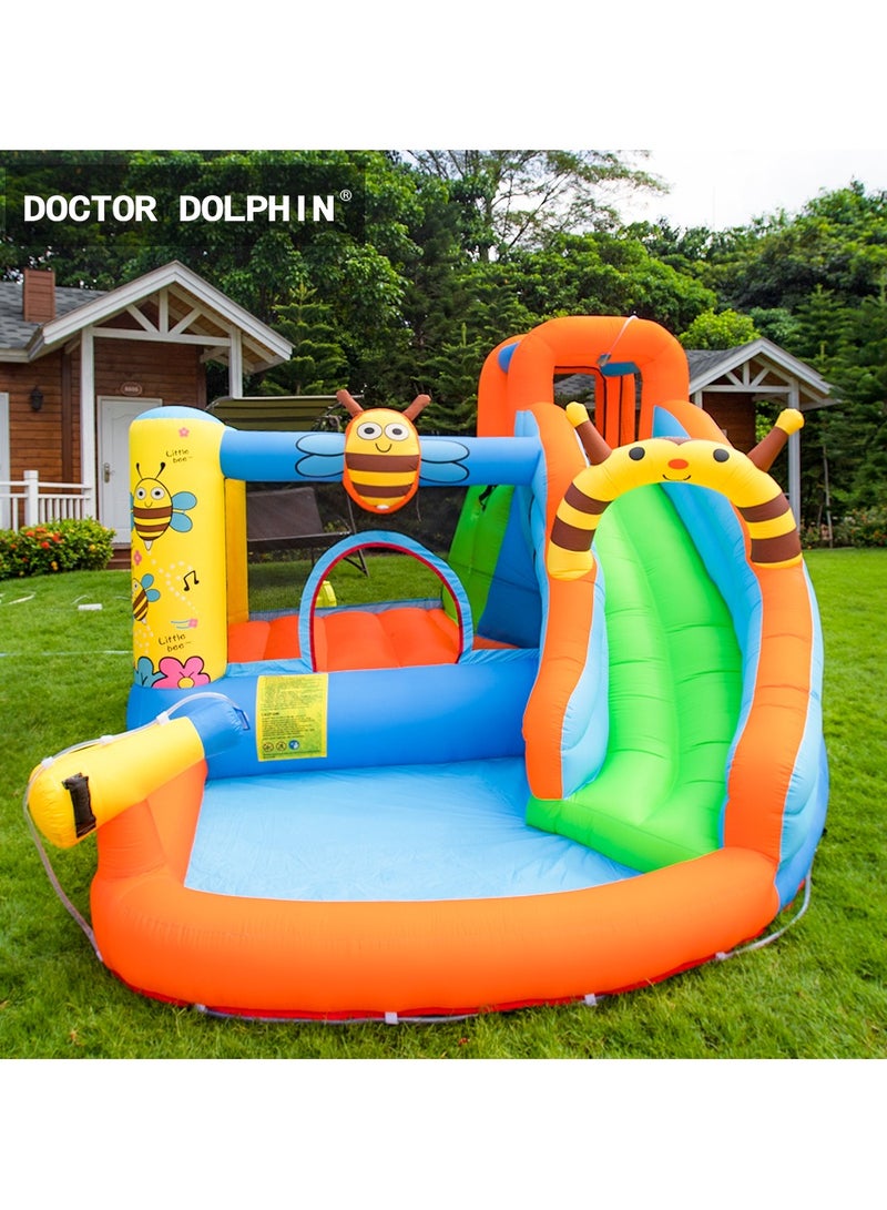 Doctor Dolphin Inflatable Bee Bounce House Water Slide Bouncy House for Kids Outdoor Outdoor Party with Air Blower 63120