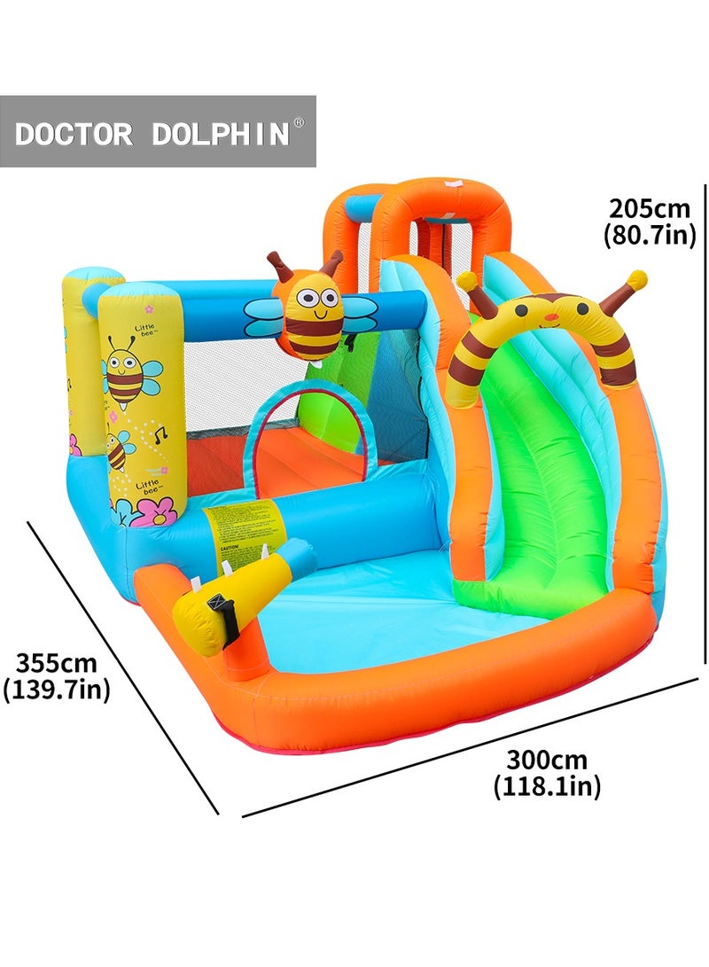 Doctor Dolphin Inflatable Bee Bounce House Water Slide Bouncy House for Kids Outdoor Outdoor Party with Air Blower 63120