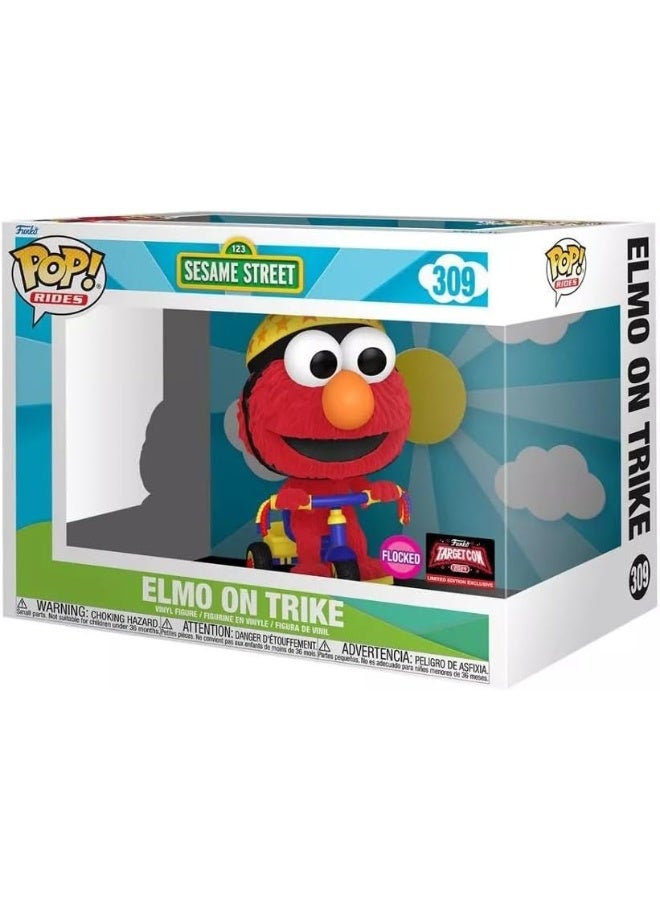 Funko POP Rides: Sesame Street Elmo on Trike Flocked 2024 Target Con Exclusive Vinyl Figure