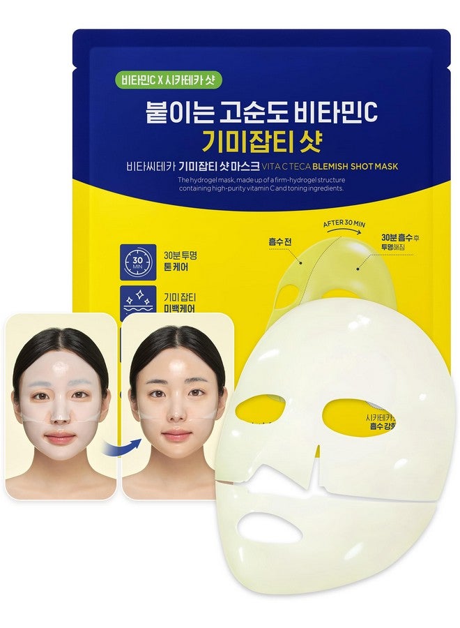 Ckd Vita C Teca Blemish Shot Mask Hydrogel Firming Face Mask Sheet With Pure Vitamin C & Centella Asiatica Radiance Relief For Dark Spots & Blemishes 5 Sheets