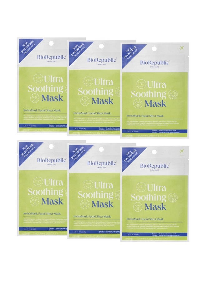 Biorepublic Ultra Soothing Invisamask For Face With Squalane Tripeptide Allantoin Hydrates Brightens & Reduces Swelling And Redness Invisamask With Agefighting Antioxidants Pack Of 6