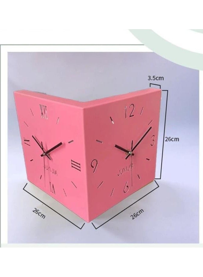 Double-sided 3D Analog Wall Clock for Corner with modern design