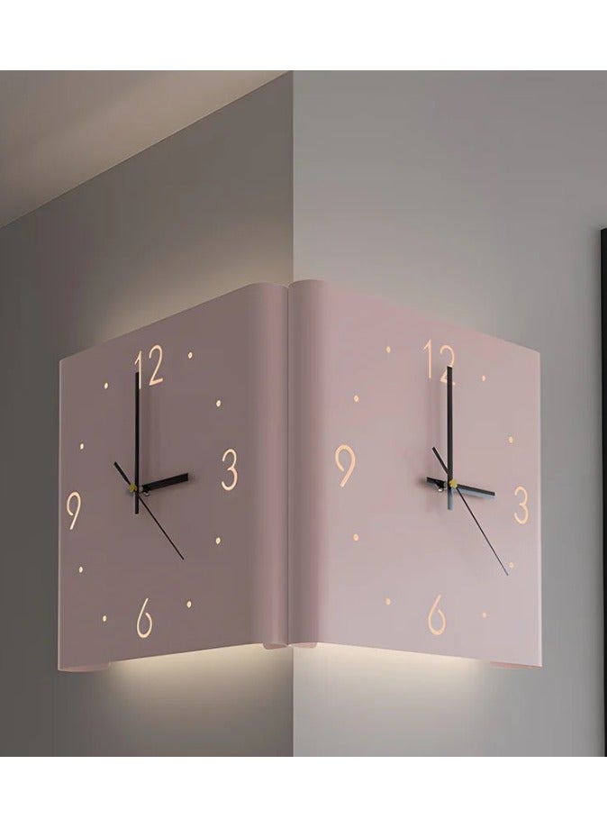 Double-sided 3D Analog Wall Clock for Corner with modern design