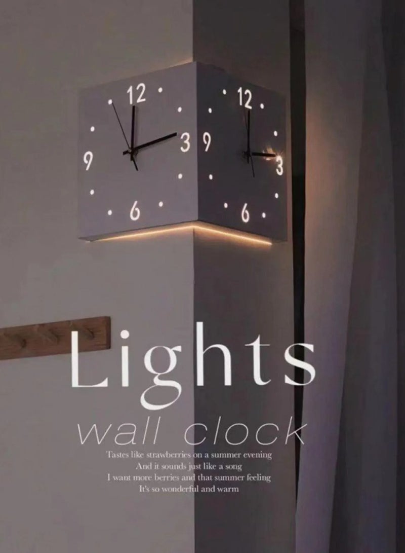 Double-sided 3D Analog Wall Clock for Corner with modern design