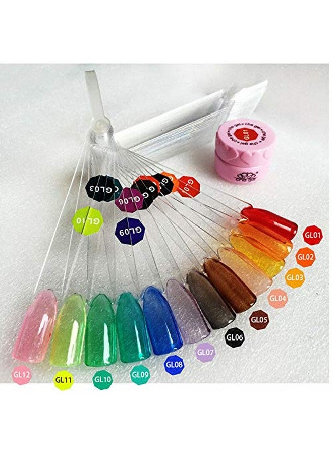 All 12 Colors Uv Gel Nail Polish Jelly Gel Crystal Clear Transperant Nail Art Kit