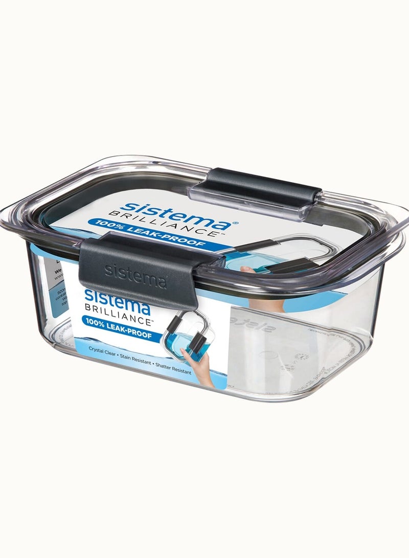 Sistema 920ML Brilliance Medium Rectangle Clear : Food Storage - Microwave-safe - Dishwasher-safe - Leak-proof - BPA-free