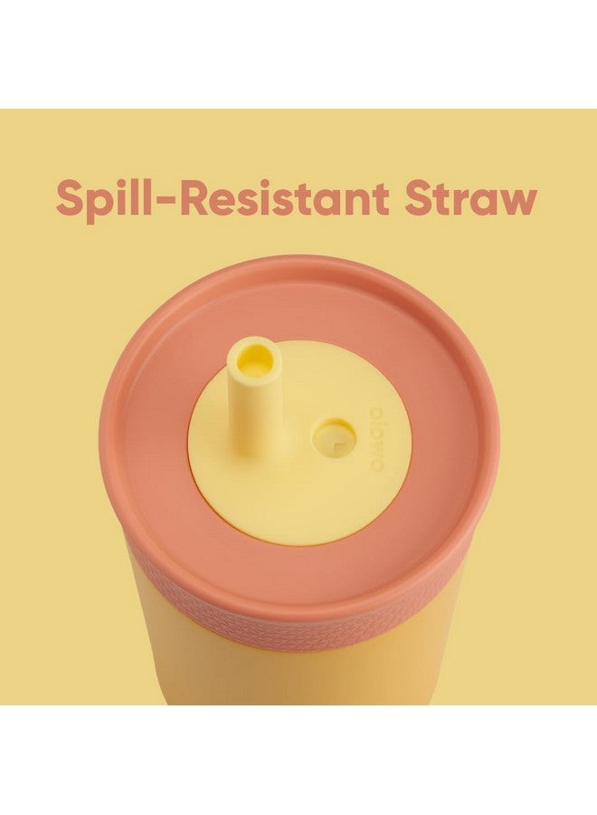 Kids Insulation Stainless Steel Tumbler With Spill Resistant Flexible Straw Easy To Clean Kids Water Bottle Great For Travel Dishwasher Safe 12 Oz Pink And Purple (Lilac Rocket)