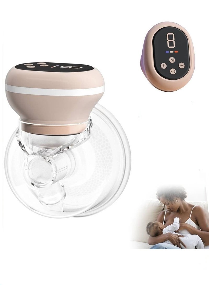 Electric Wearable Hands-Free Breast Pump with 30 PCS Breastmilk Storage Bags, Low Noise & Painless, LCD Display, 3 Modes & 9 Levels