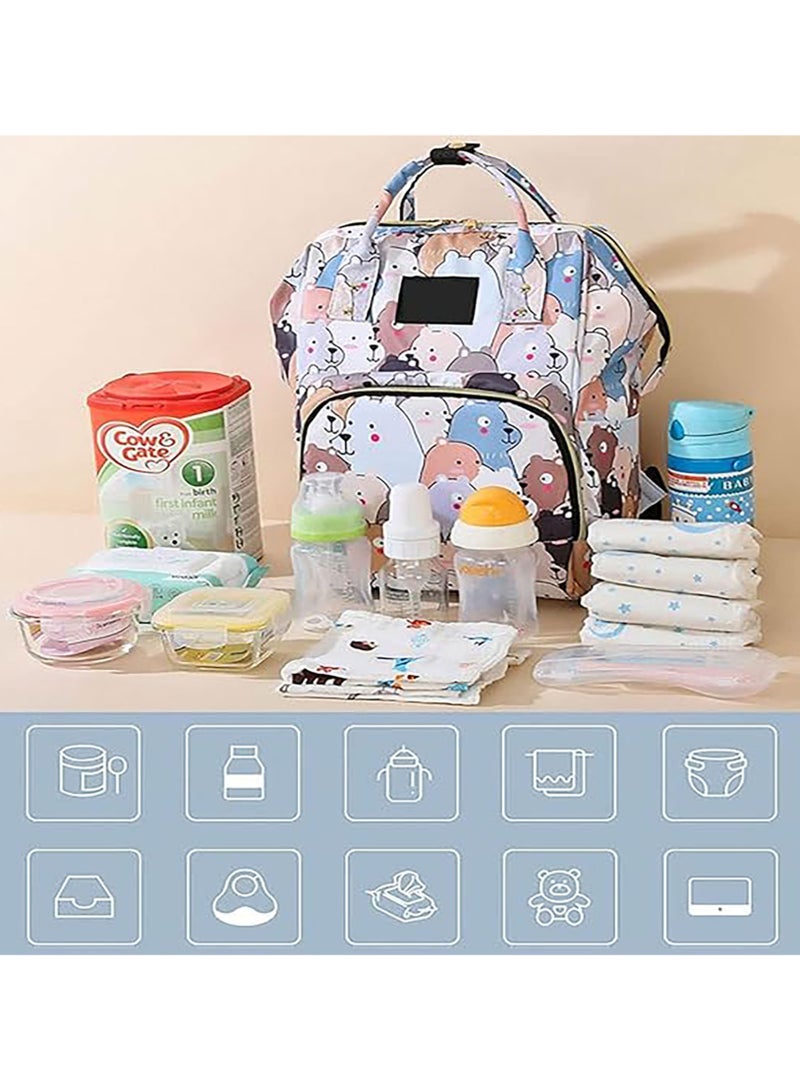 Diaper Bag Waterproof Diaper Changing Totes Multi-Function Travel Portable Bassinet Diaper Bag Backpack Mommy Bag