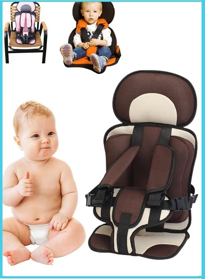 High-quality Skin-friendly, Breathable, And Convenient Baby Car Seat Safety Kids Portable Carrier Booster Seat Chair in Car / Portable baby safety Car Seat Thickening Cotton Seats Realeos Coffee