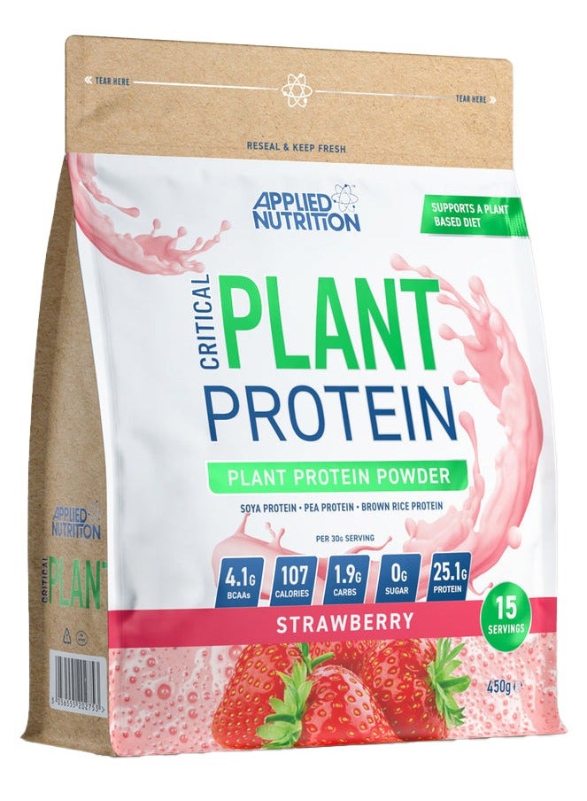 Critical Plant Protein Strawberry Flavour Vegan Protein Powder 450 GM