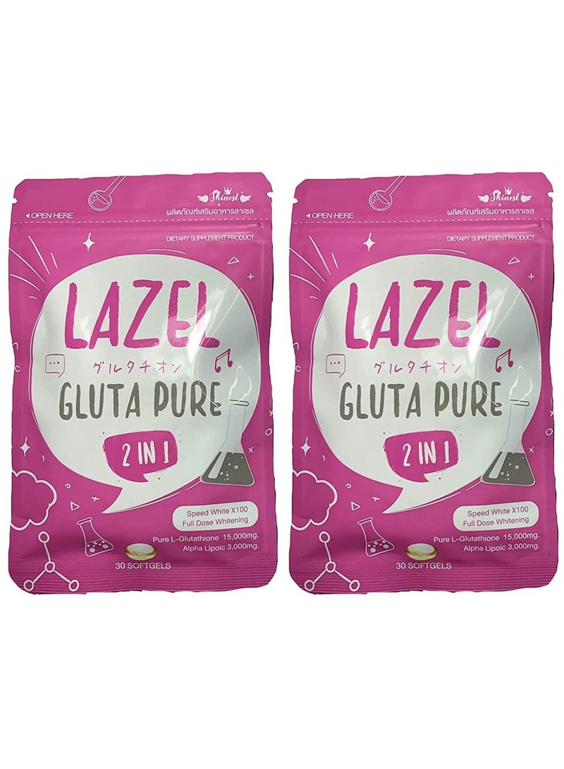 2 pcs Lazel Gluta Pure 2-In-1 Glutathione Anti Aging Softgels