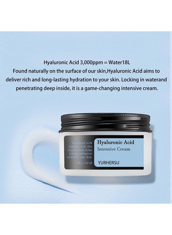 Hyaluronic Acid Face Cream Fast Absorption Not Sticky Long Lating Moisturizing Smooth Firming Skin Antiwrinkle Hydrating Building Skin Barrier Enhancing Skin Elasticity (Hyaluronic Acid)