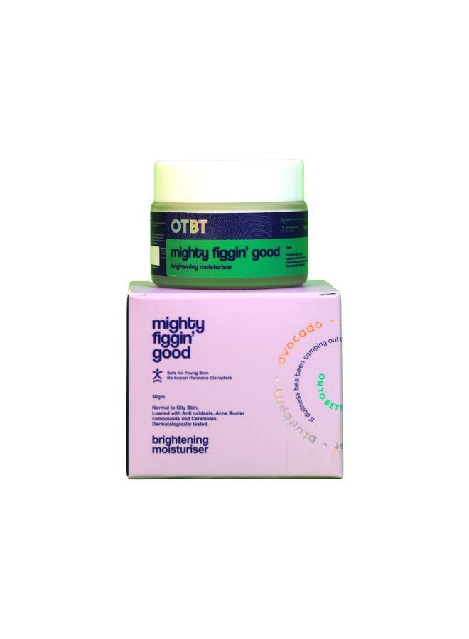 Mighty Figgin’ Good Brightening Moisturiser 2% Salicylic Acid Strengthen Skin Barrier Uv Protection Combat Acne Willow Bark Oily Skin 50 Gm