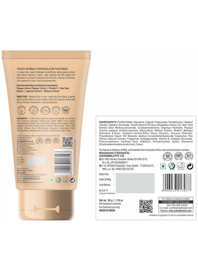 Herbals Papayaclean Anti Blemishes (Papaya Face Wash + Papaya Cream 150Gm + 50Gm (Pack Of 1))