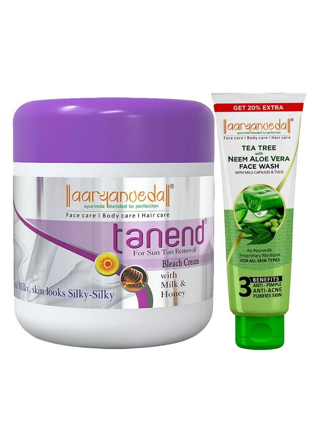 Tanend Bleach Cream 450Gm And Tea Tree Face Wash With Neem & Aloe Vera Face Wash 120Ml