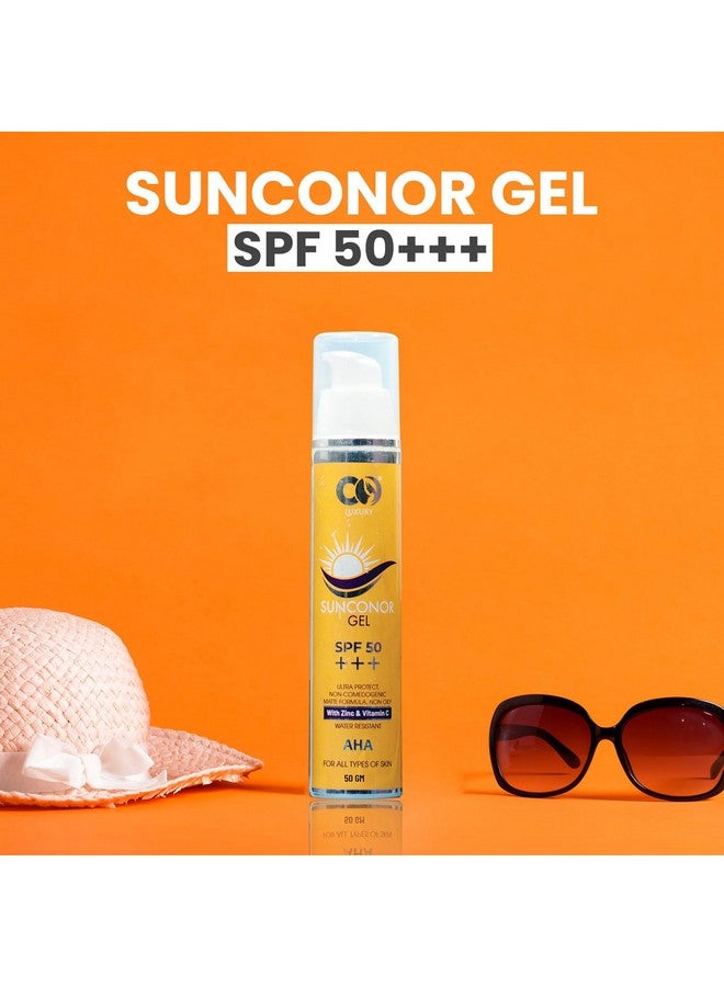 Luxury Sunscreen Spf 50 Pa+++ Water Resistant & Nongreasy Broad Spectrum Sunblock With Vitamin C Zinc Oxide & Glycerine Matte Finish Uvab Sun Protection For Women & Men 50 Gm