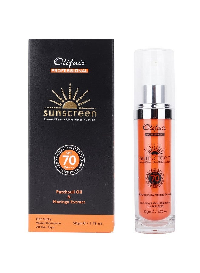 Ultra Matte Sunscreen Lotion Spf 70++With Patchouli Oilnon Sticky & Greasyall Type Skin 50 G(Pack Of 1)