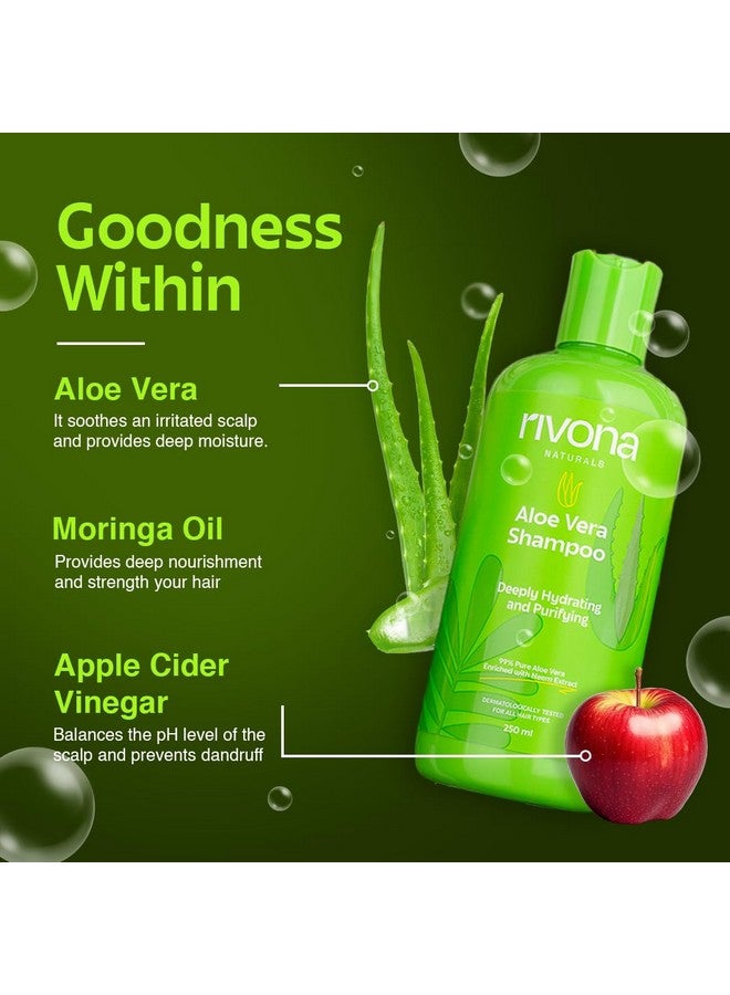 Pure Aloe Vera Shampoo Zero Chemicals Natural Hydrating Shampoo L For Soft Smooth Hair L For Men & Women Vegan Sulphate And Paraben Free 250 Ml