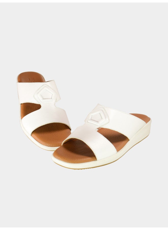 008-3041 Barjeel Uno Mens Arabic Sandals BGT 05 White