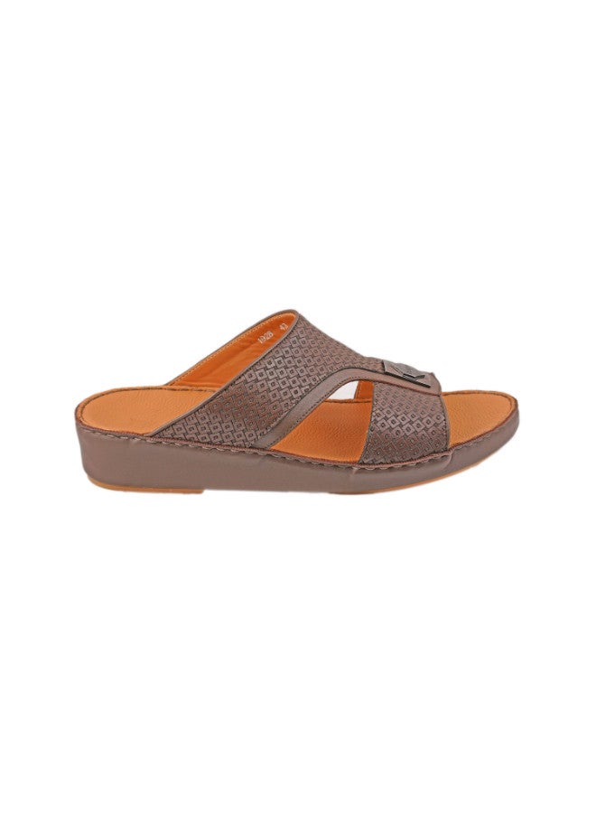 008-2879 Barjeel Uno Mens Arabic Sandals 001928 Print Brown