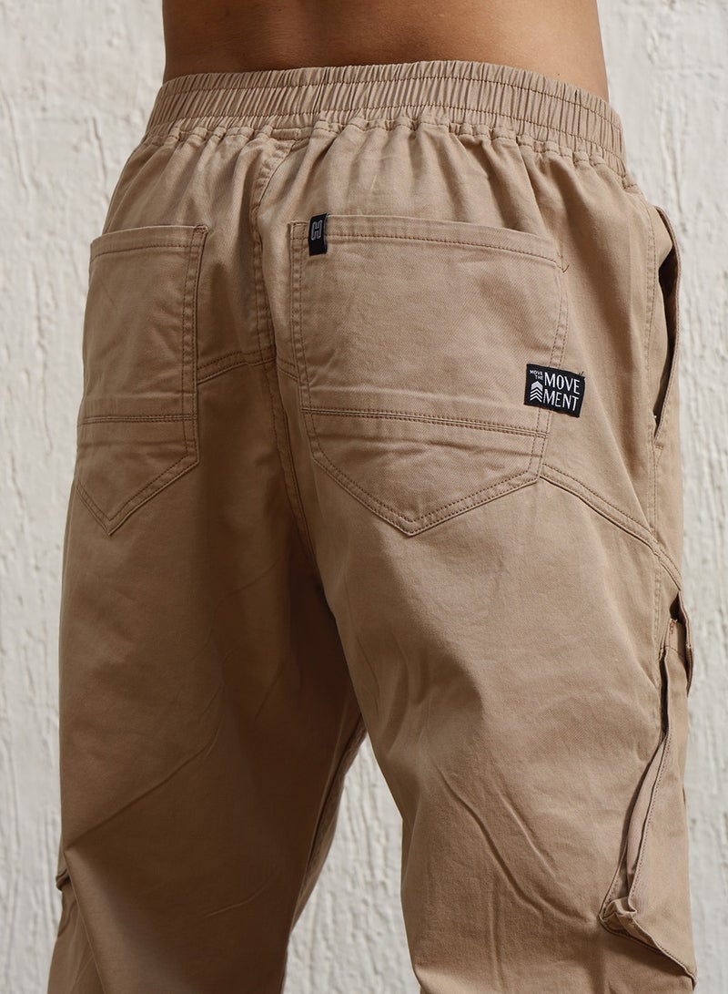 Men Taupe Trousers