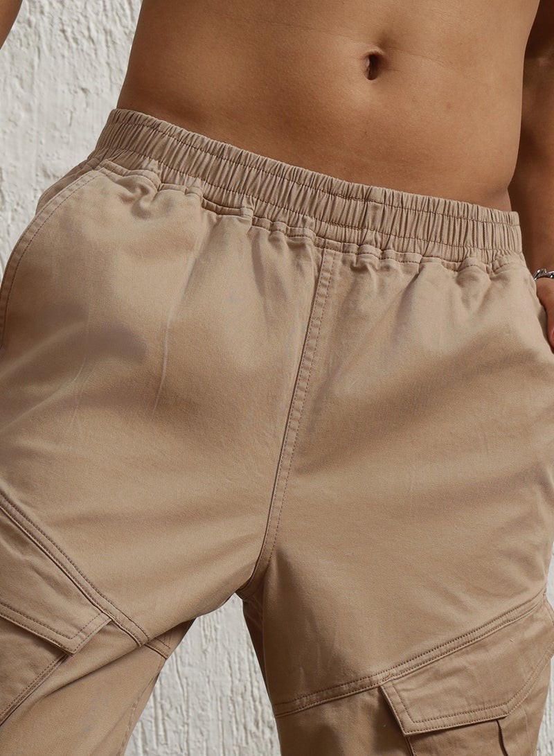 Men Taupe Trousers