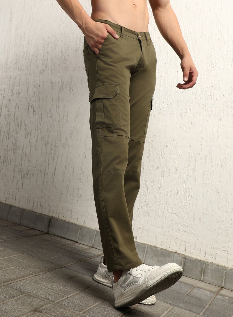 Men Smart Easy Wash Regular Fit Trousers