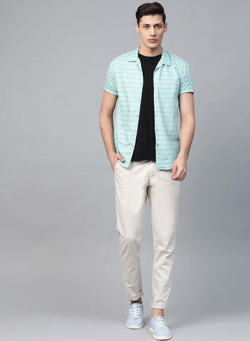 Men Off-White Slim Fit Solid Chinos