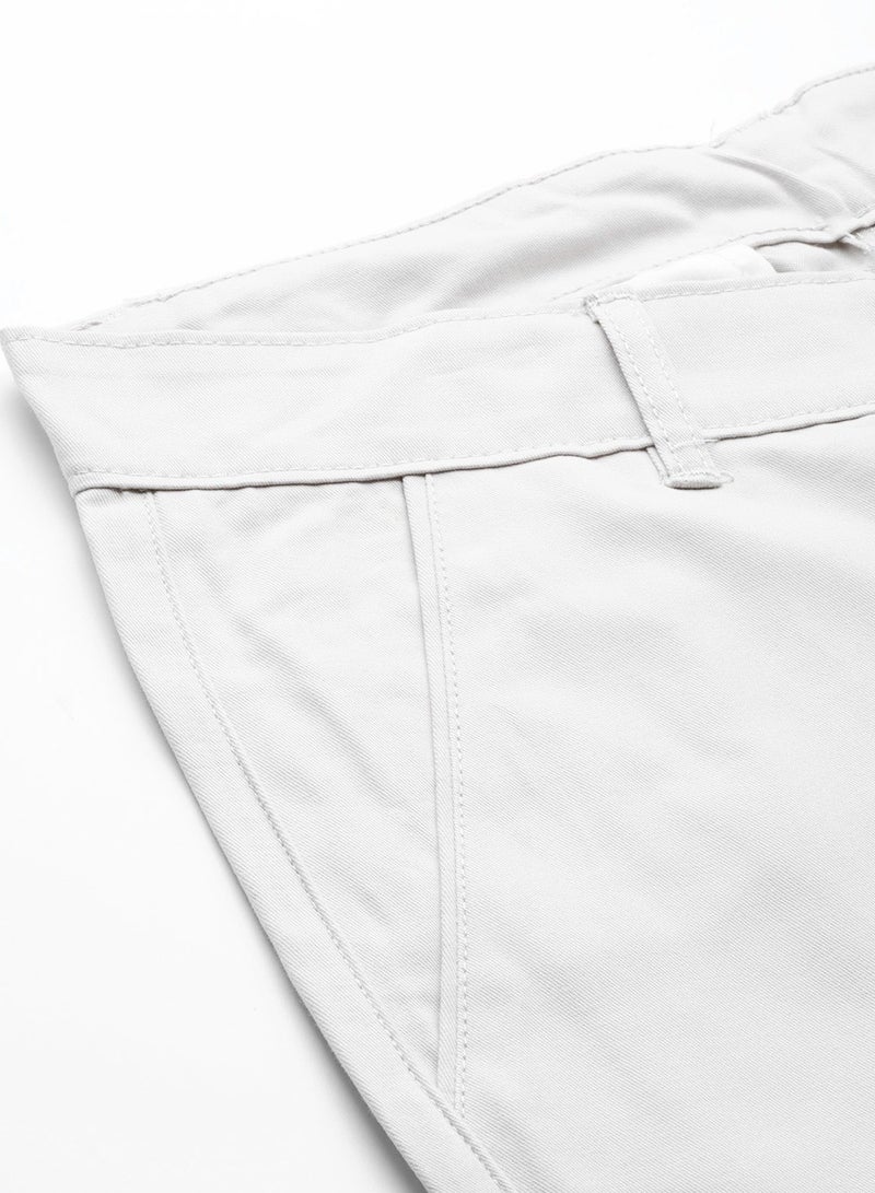 Men Off-White Slim Fit Solid Chinos