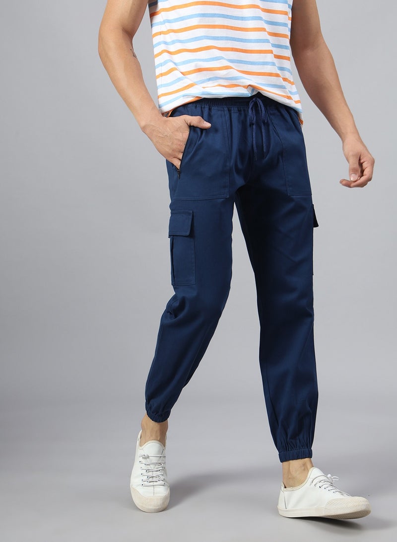 Men Mid-Rise Smart Easy Wash Regular Fit Cargo Joggers