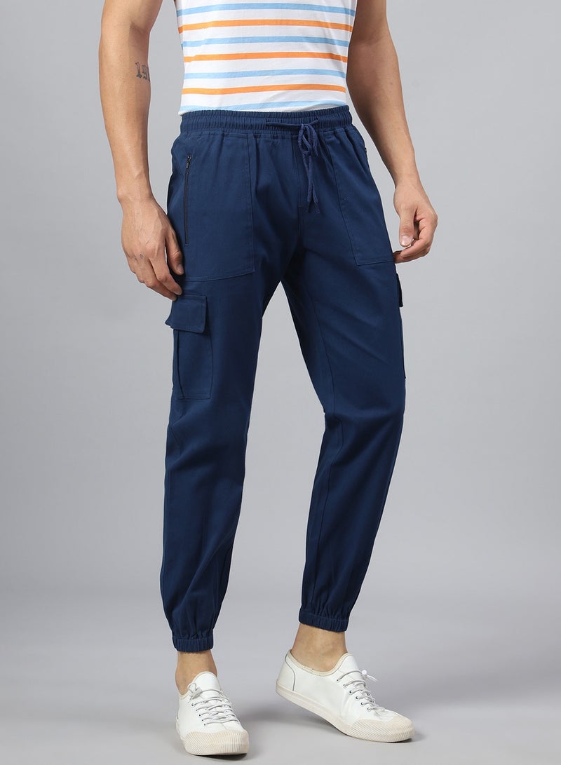 Men Mid-Rise Smart Easy Wash Regular Fit Cargo Joggers