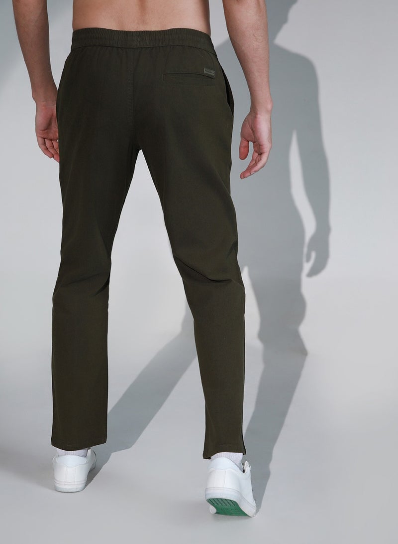 Men Mid-Rise Cotton Regular Trousers