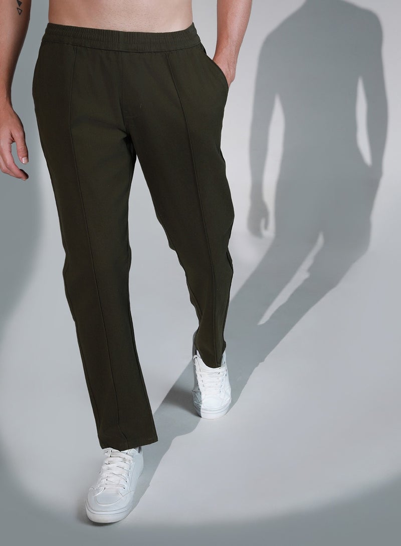 Men Mid-Rise Cotton Regular Trousers