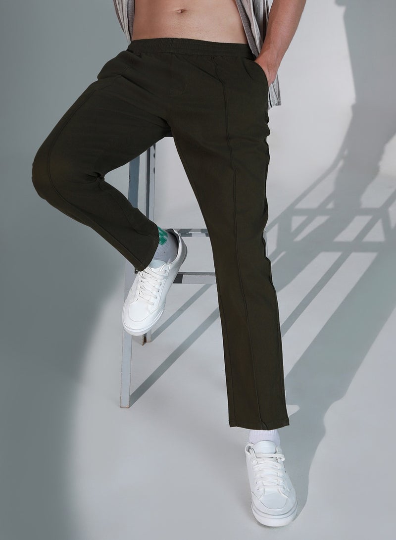 Men Mid-Rise Cotton Regular Trousers