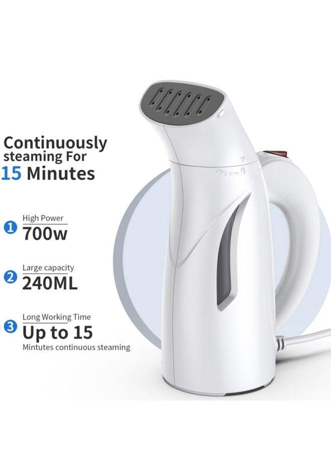 Handheld Garment Steamer for Clothes, Portable Handheld Design, Strong Penetrating Steam, Garment Fabric Wrinkles Remover White