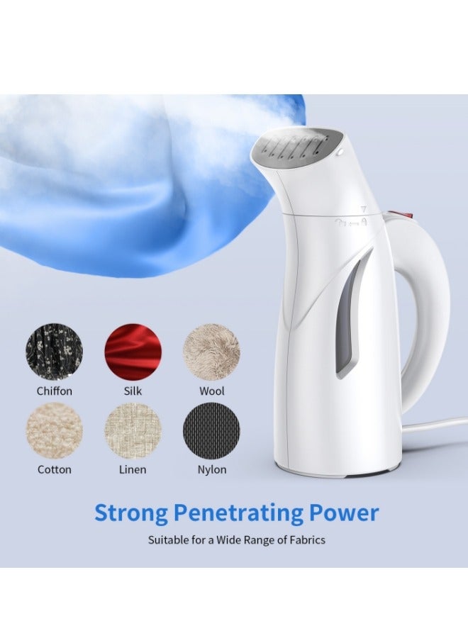 Handheld Garment Steamer for Clothes, Portable Handheld Design, Strong Penetrating Steam, Garment Fabric Wrinkles Remover White