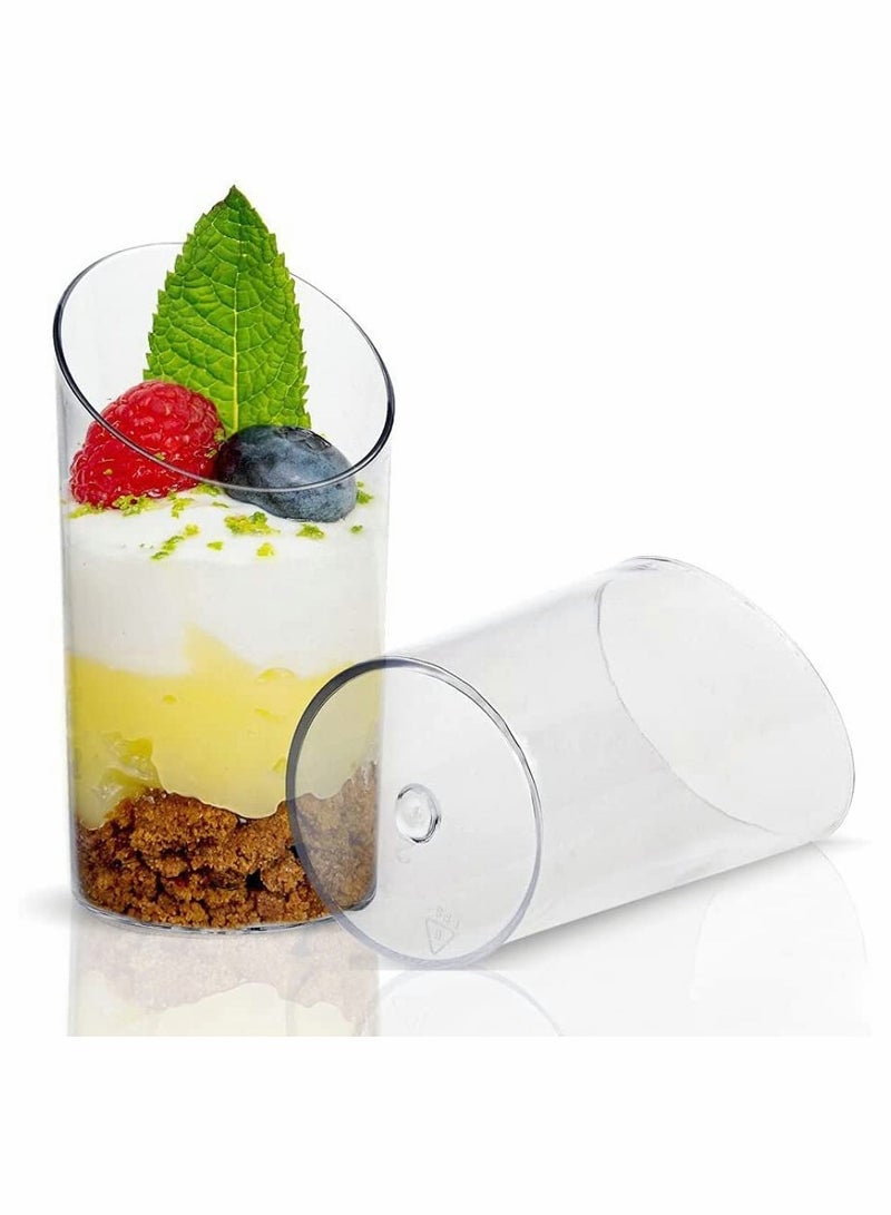 100Pcs Mini Clear Plastic Dessert Cups, 75ml Reusable Parfait Bowls for Pudding, Mousse & Party Treats (8.5 x 4.5cm)