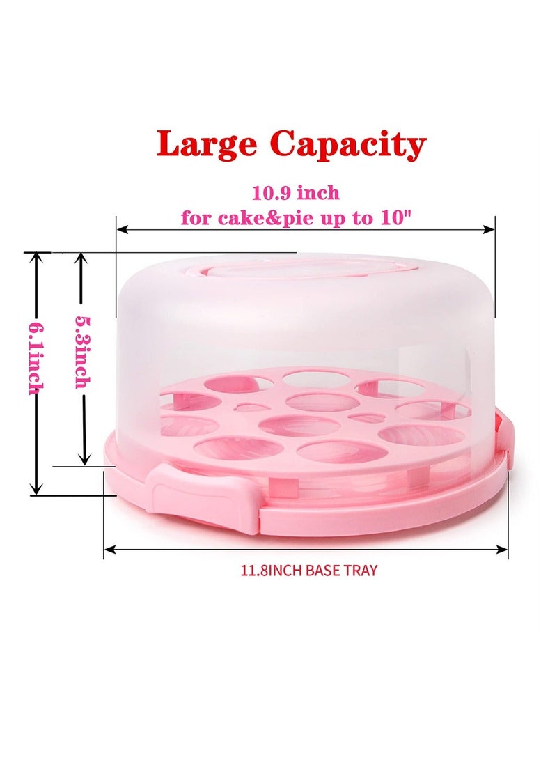 Portable Round Cake Carrier with Handle for 10 inch Cake