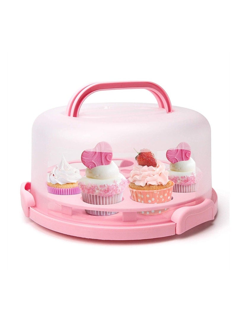 Portable Round Cake Carrier with Handle for 10 inch Cake