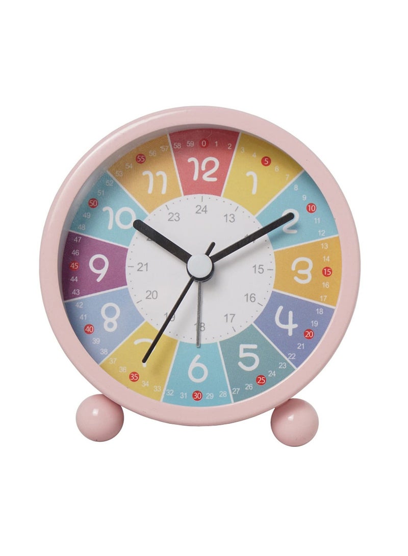 Children's Alarm Clock, Silent Alarm Clocks with Night Light, 3 Inch Cartoon Alarm Clock, Children's Sleep Trainer Clock, Battery Operated Alarm Clock for Children's Bedroom