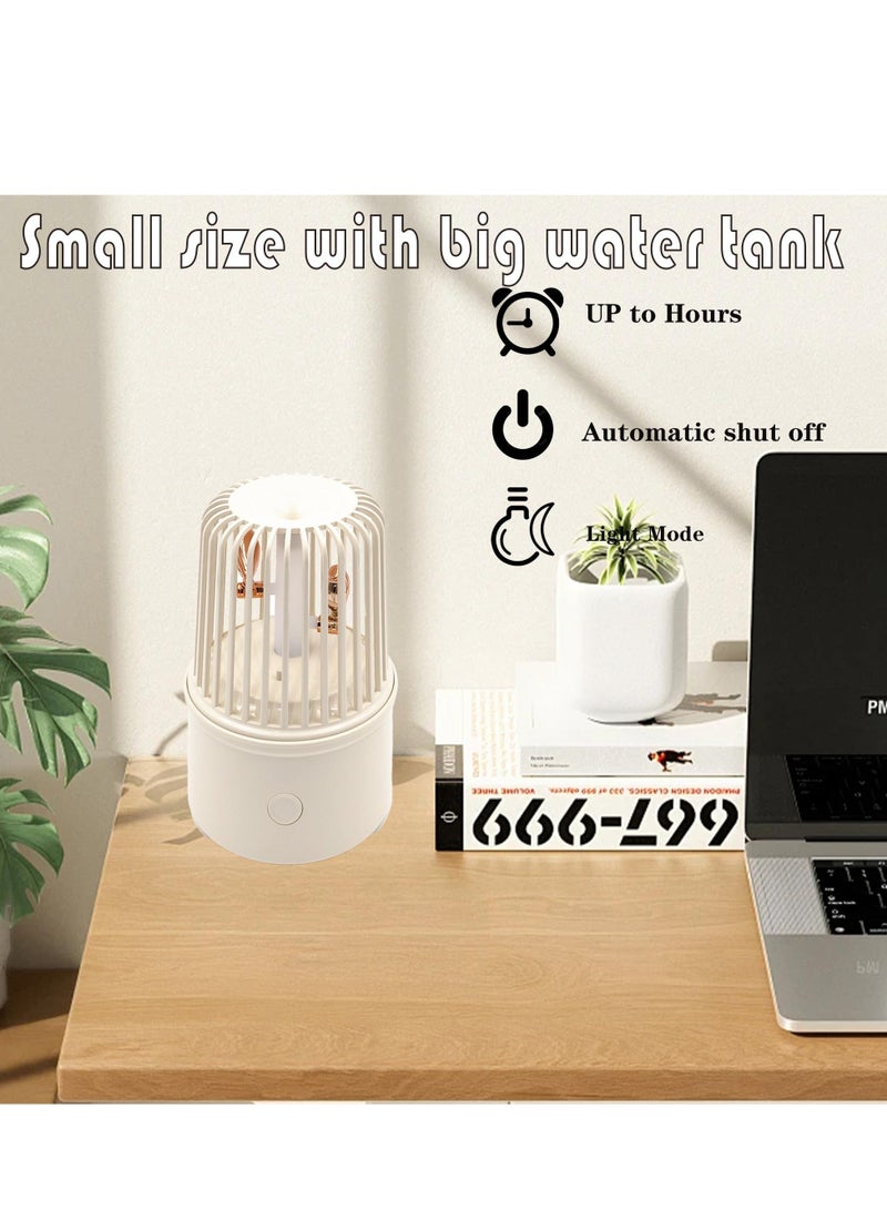 Portable Mini Humidifier, Bird Cage Design Aromatherapy Diffuser, Three Musical Modes, Warm Light, Suitable for Home Office Yoga Spa