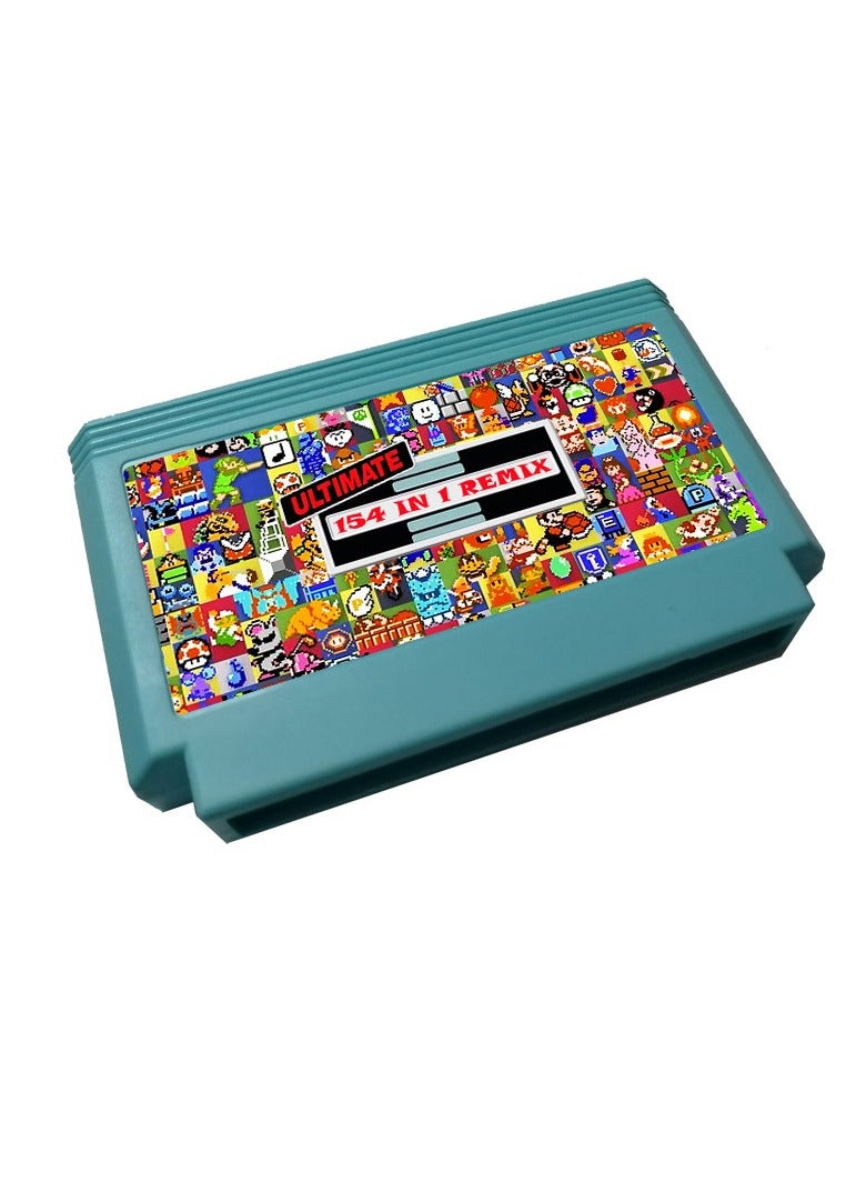 154 In 1 Retro Game FC Cartridge For Family Computer 8 Bit Muilt Game Cartridge Famicom Blue housing